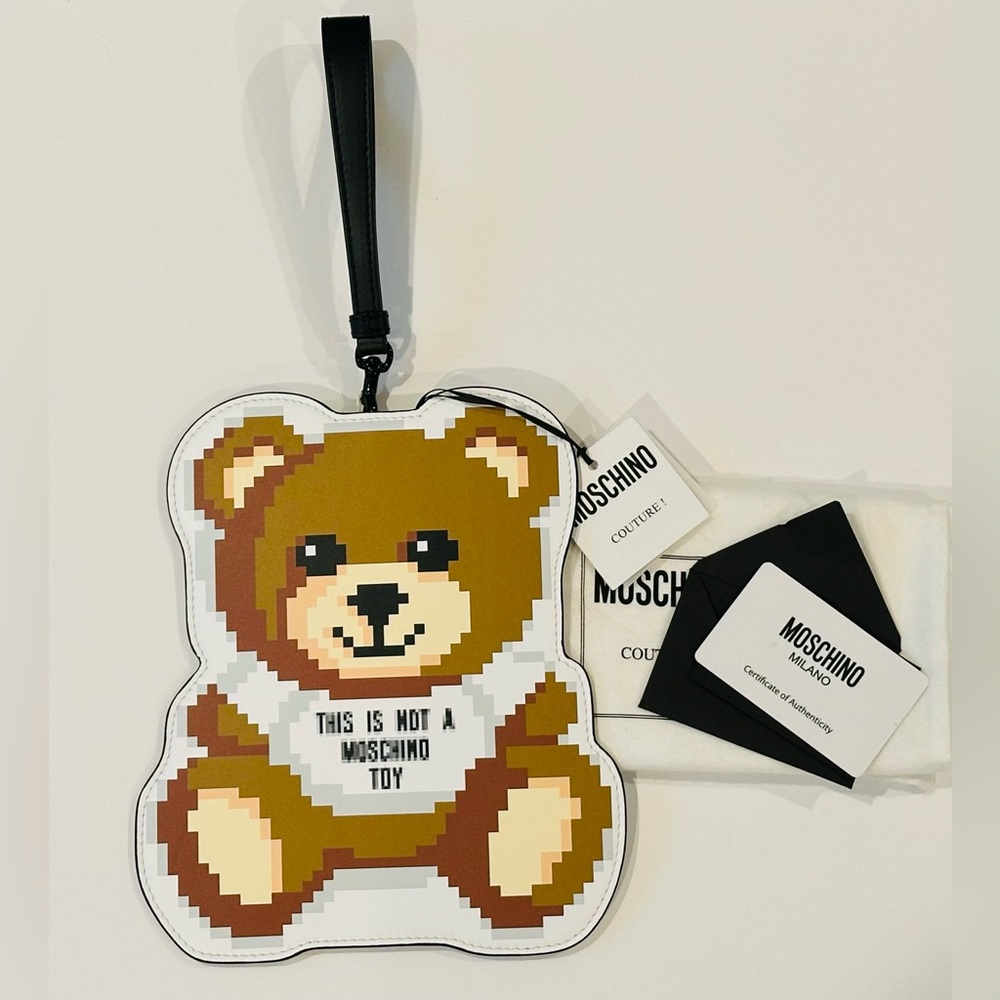 NWT! Moschino x The Sims Pixel Bear Wristlet